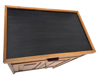 Art Deco Amsterdamse School Cabinet with Black Lacquered Top, 1920s